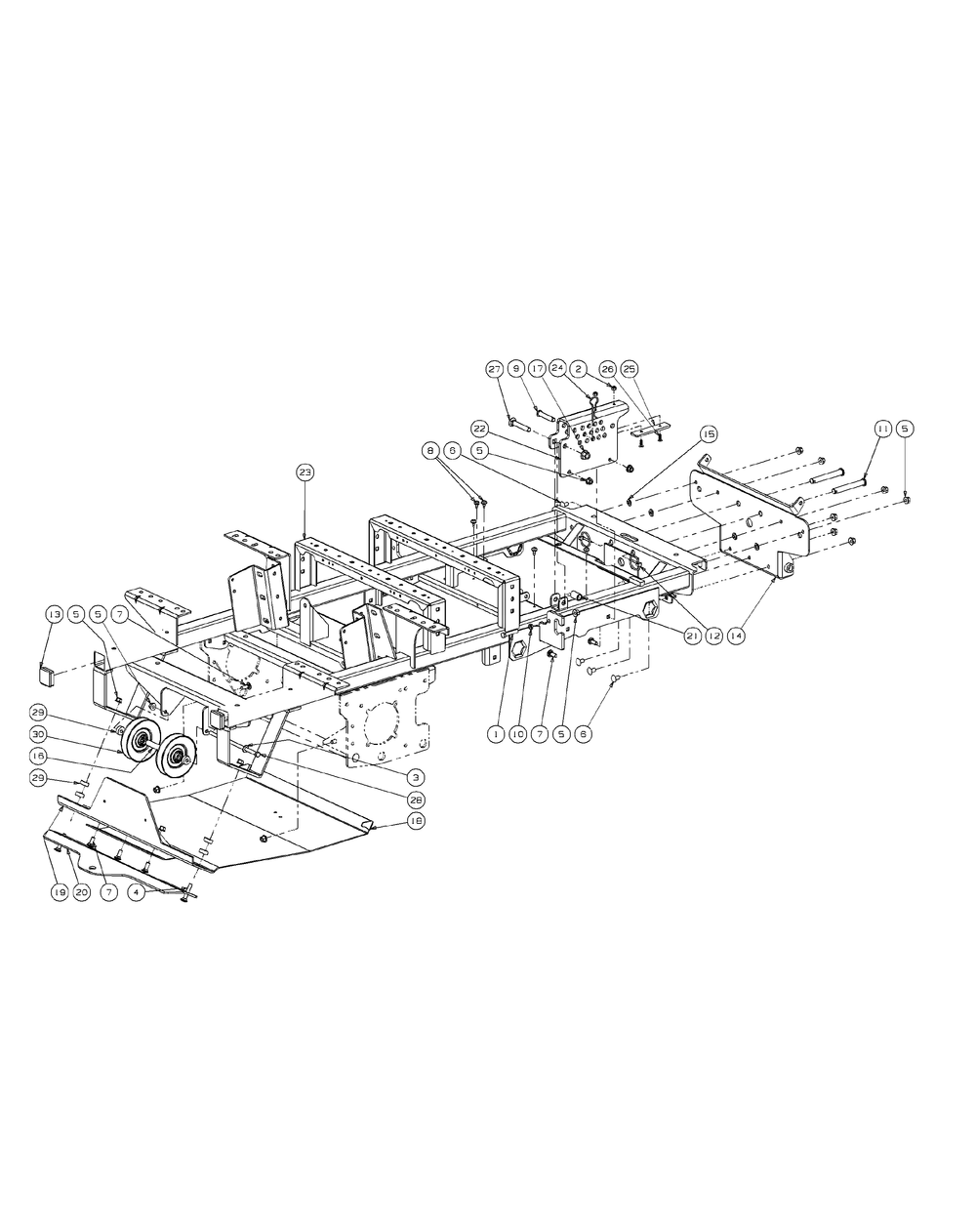 Frame Assembly 72-Inch Diagram and Parts List for M72-CT 53AL8CT8050-28-HP-3Cylinder-OHV Cub Cadet Lawn Tractor